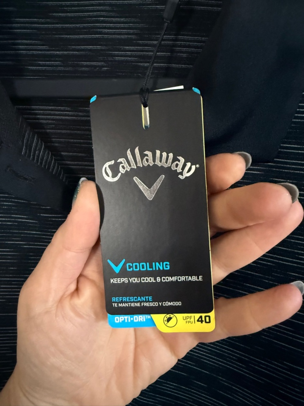 NWT Callaway Black and white Heathered Polo - Picture 4 of 5